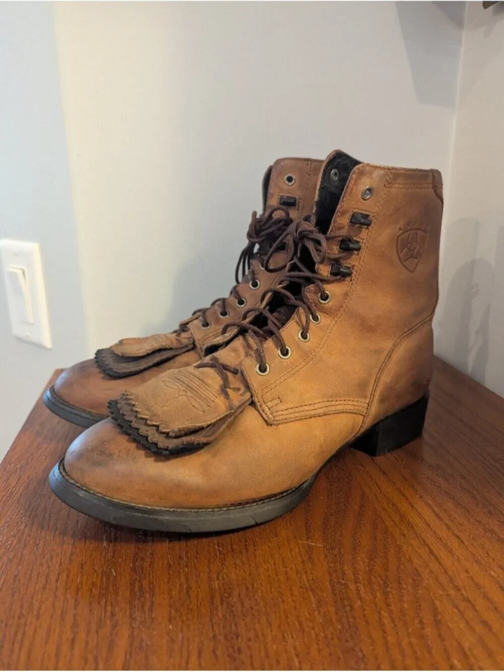 Ariat Boots Heritage Lacer Antique Distressed Brown Western Boot Men's 8 EE W 10